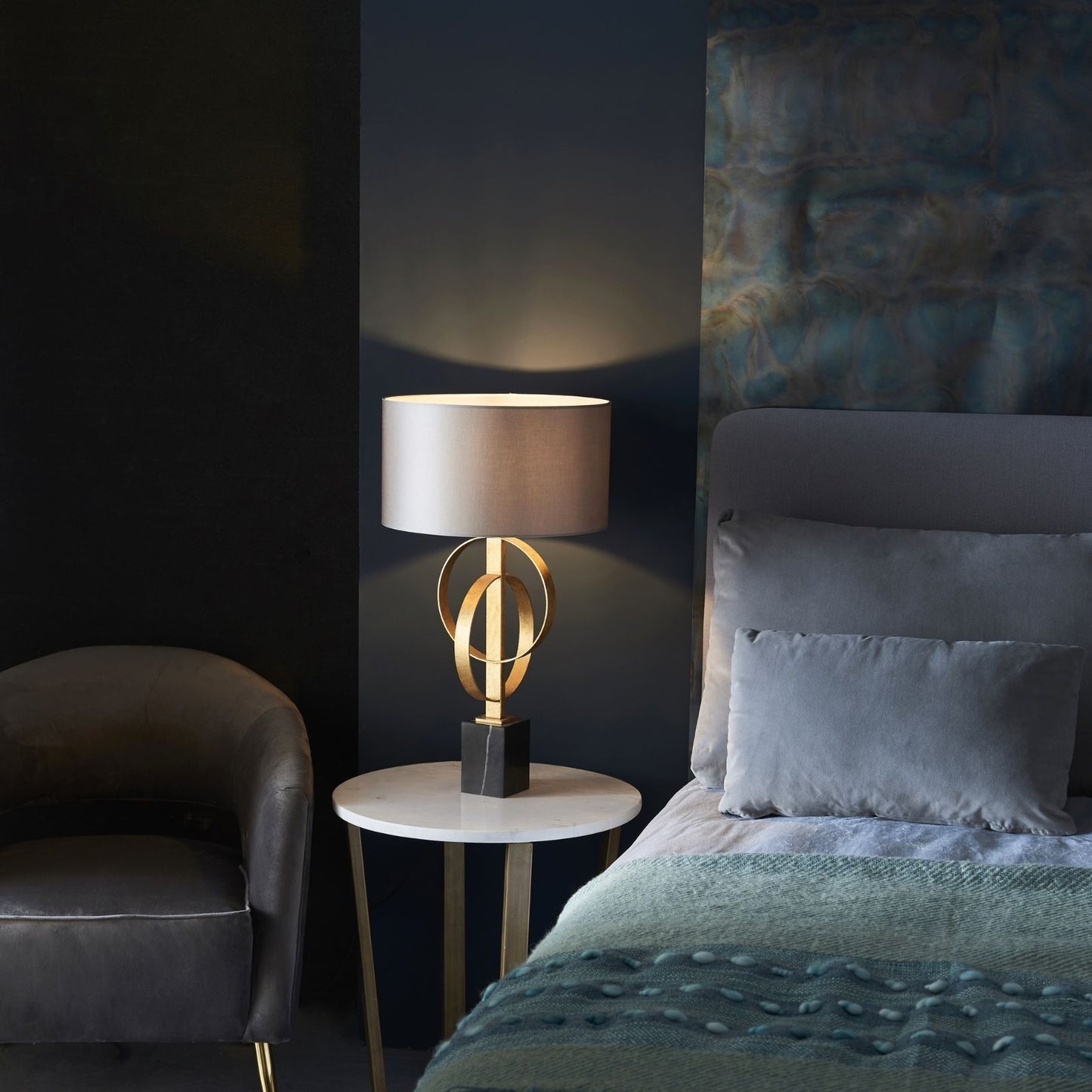 Serenity Antique Gold & Mink Table Lamp