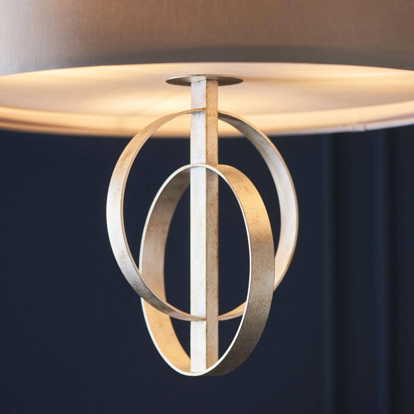 Serenity 3 Light Antique Silver & Mink Pendant Ceiling Light