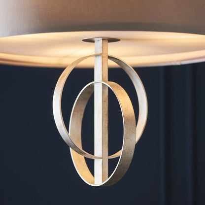 Serenity 3 Light Antique Silver & Mink Pendant Ceiling Light