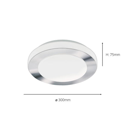 Carpi Chrome LED Bathroom Flush Ceiling Light