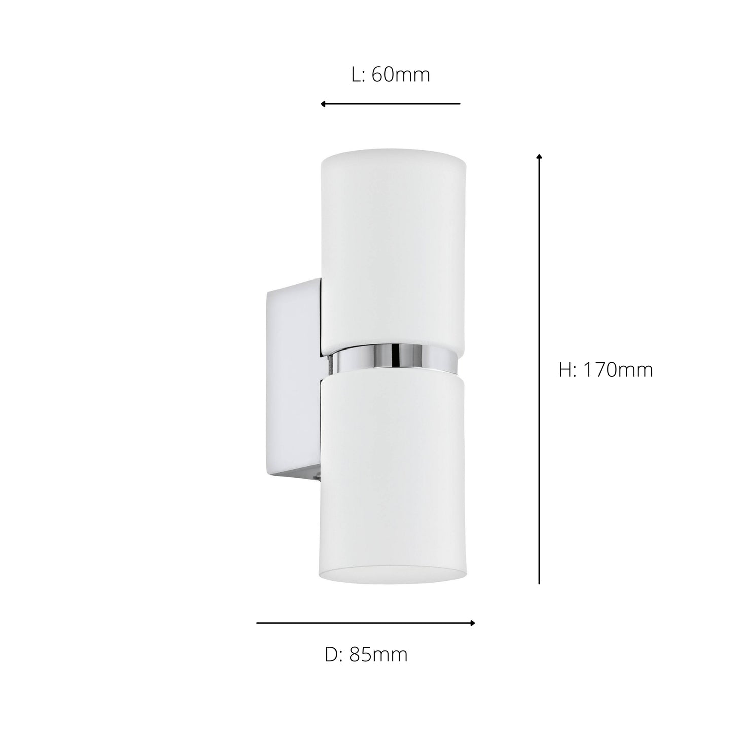 Passa 2-Light Silver LED Wall Light