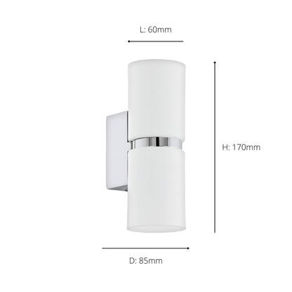 Passa 2-Light Silver LED Wall Light