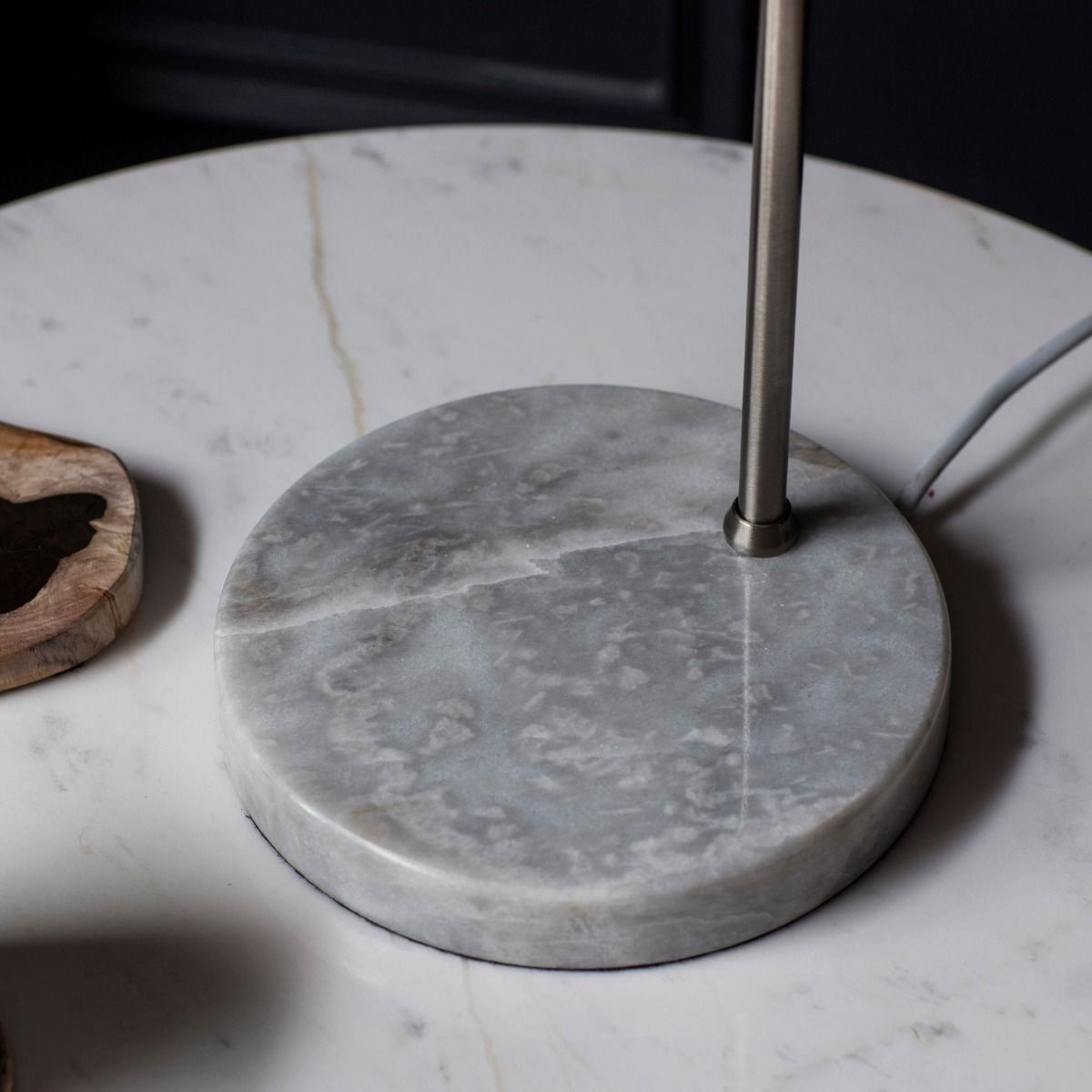 Carlo Polished Chrome & Marble Table Lamp