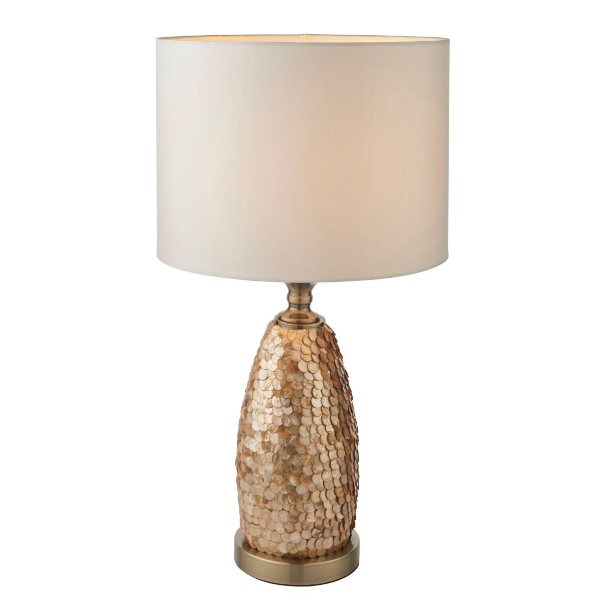 Dahlia Antique Brass & Ivory Table Lamp
