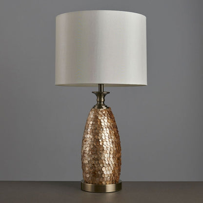 Dahlia Antique Brass & Ivory Table Lamp
