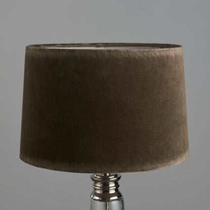 Winslet Grey Velvet & Clear Hammered Glass Table Lamp