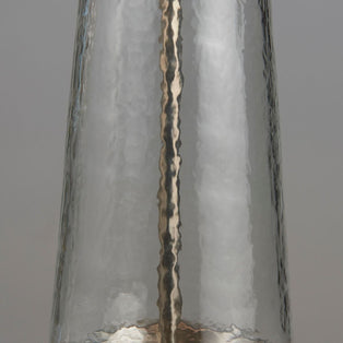 Winslet Grey Velvet & Clear Hammered Glass Table Lamp