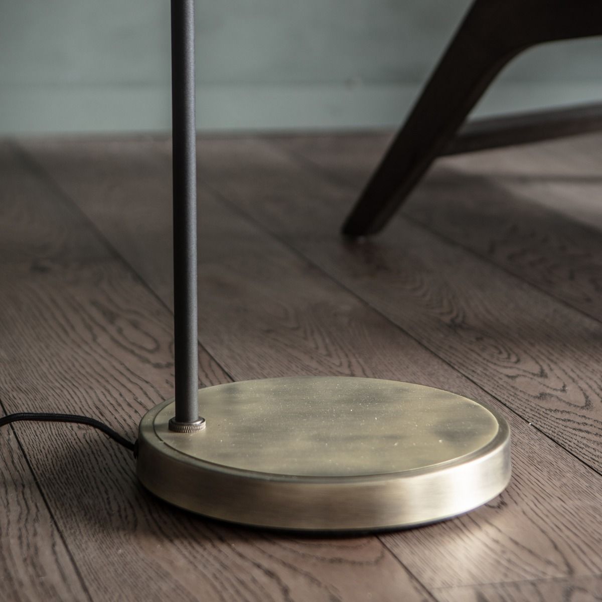 Mayfield Antique Brass & Black Floor Lamp
