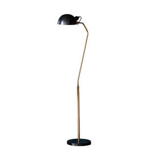 Largo Satin Brass & Black Task Floor Lamp