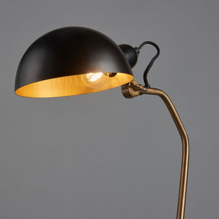 Largo Satin Brass & Black Desk Table Lamp