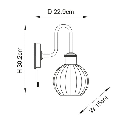 Kendall Wall Light IP44 Satin Brass