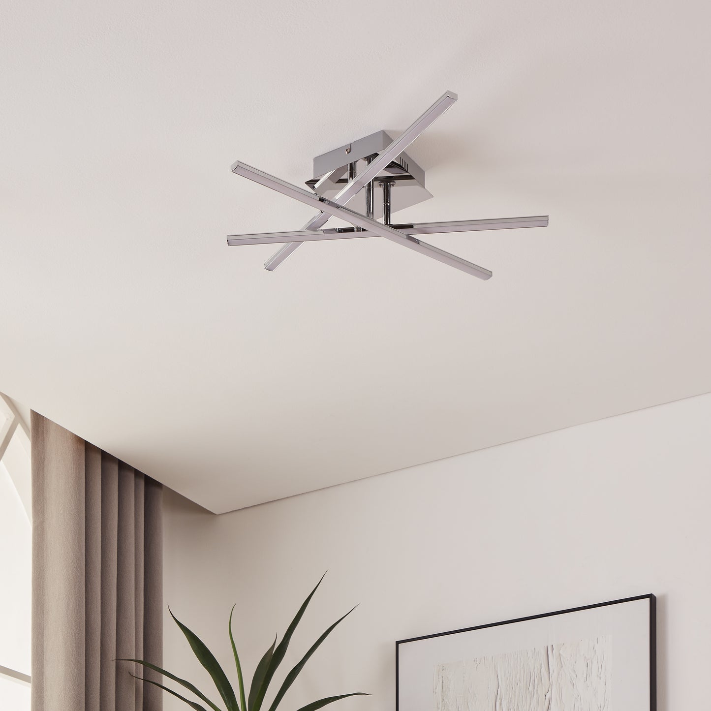Lasana 3-Light Silver LED Flush Ceiling Light