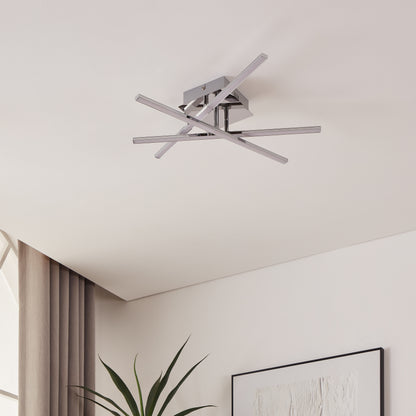 Lasana 3-Light Silver LED Flush Ceiling Light