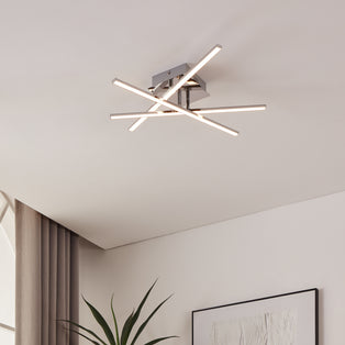 Lasana 3-Light Silver LED Flush Ceiling Light