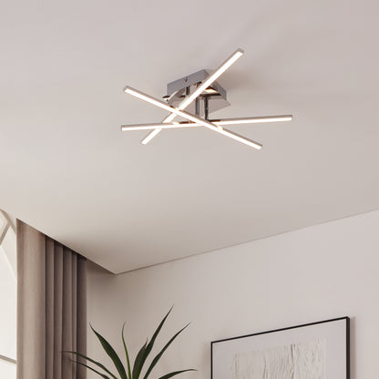 Lasana 3-Light Silver LED Flush Ceiling Light