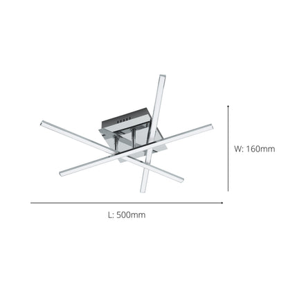Lasana 3-Light Silver LED Flush Ceiling Light