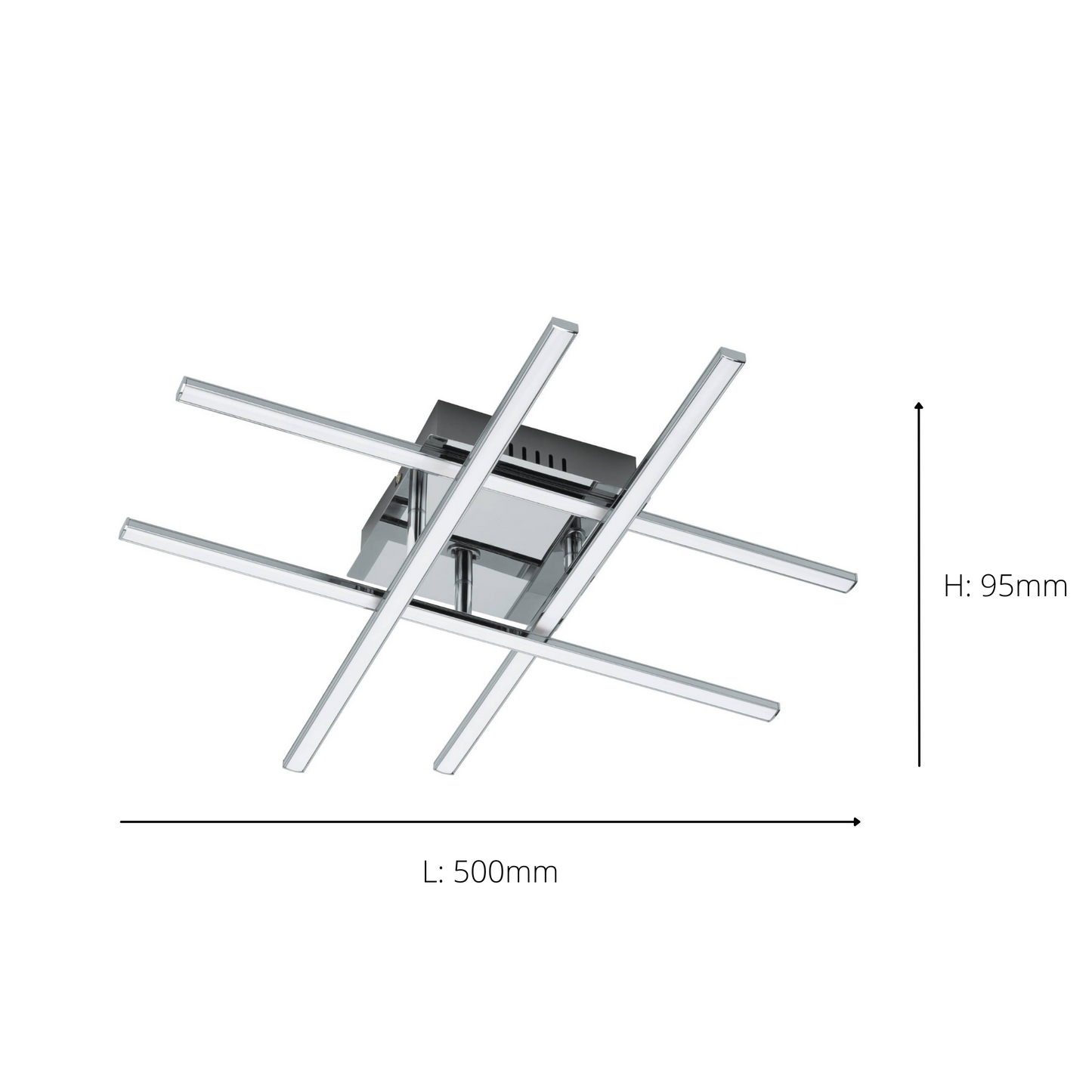 Lasana 4-Light Silver LED Flush Ceiling Light