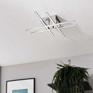 Lasana 4-Light Silver LED Flush Ceiling Light
