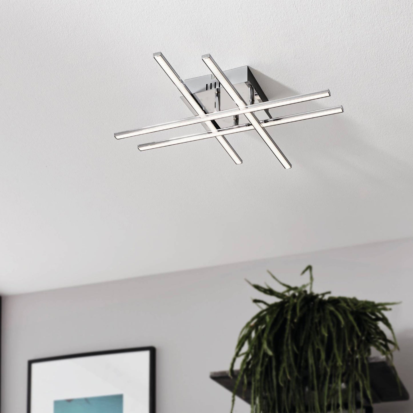 Lasana 4-Light Silver LED Flush Ceiling Light