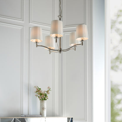 Ortona Nickel 5 Light Chandelier