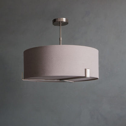 Hayfield 3 Light Satin Nickel & Grey Ceiling Pendant
