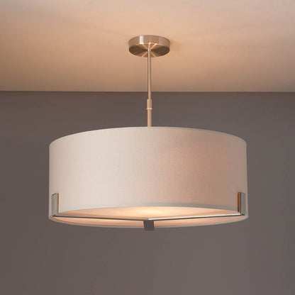 Hayfield 3 Light Satin Nickel & Grey Ceiling Pendant