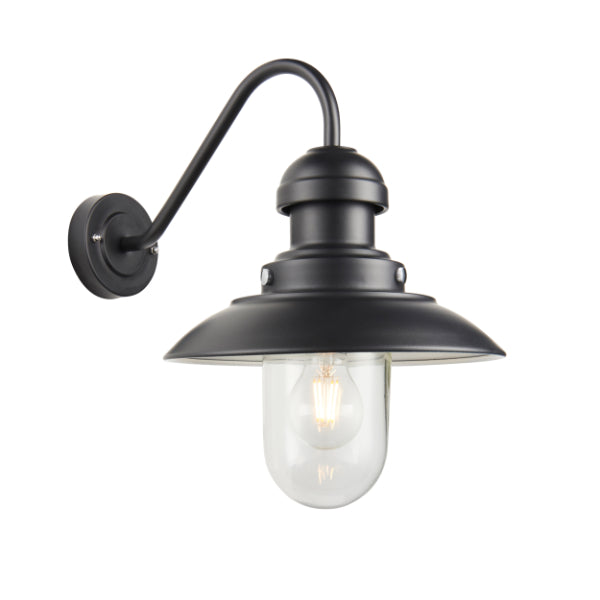 Hereford Outdoor Black Wall Light IP44