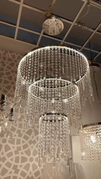 Loretta LED 3 Tier Crystal Pendant Ceiling Light