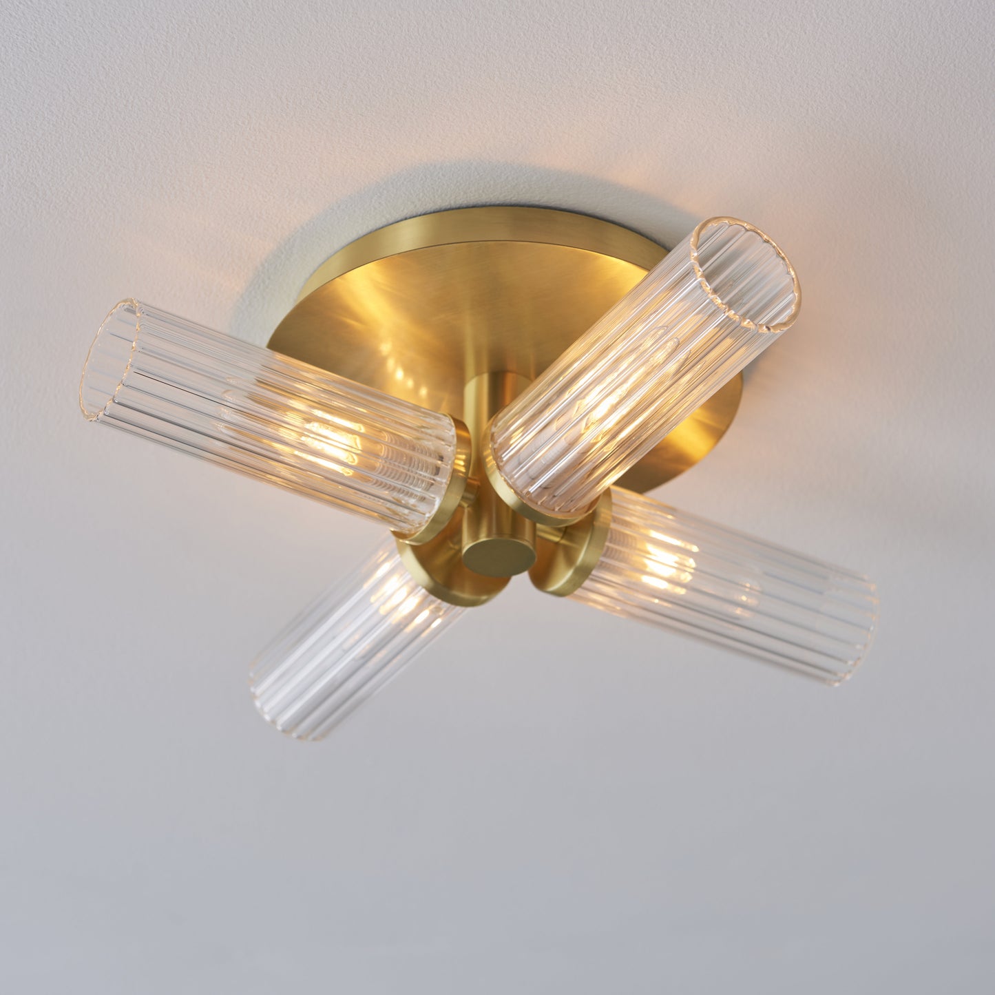 Talo 4 Light Semi Flush IP44 Satin Brass