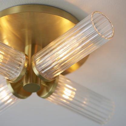 Talo 4 Light Semi Flush IP44 Satin Brass