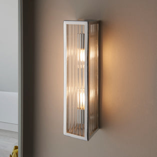 Newham Large Ribbed Glass Wall Light IP44