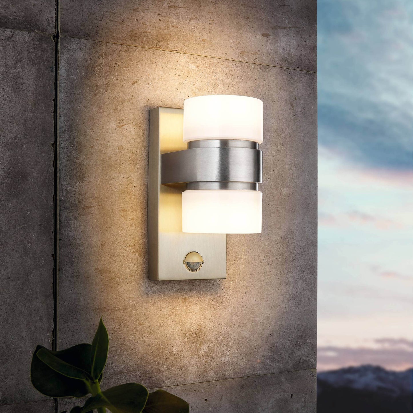 Atollari 2-Light Silver LED Outdoor Wall Light