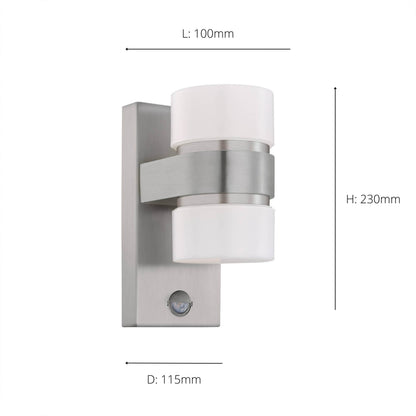 Atollari 2-Light Silver LED Outdoor Wall Light
