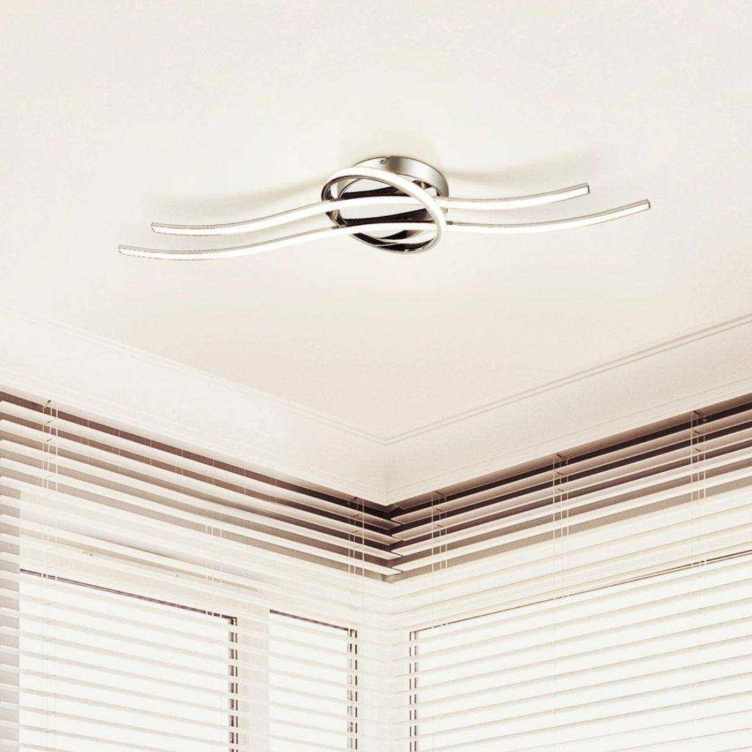 Selvina LED Silver Flush Ceiling Light