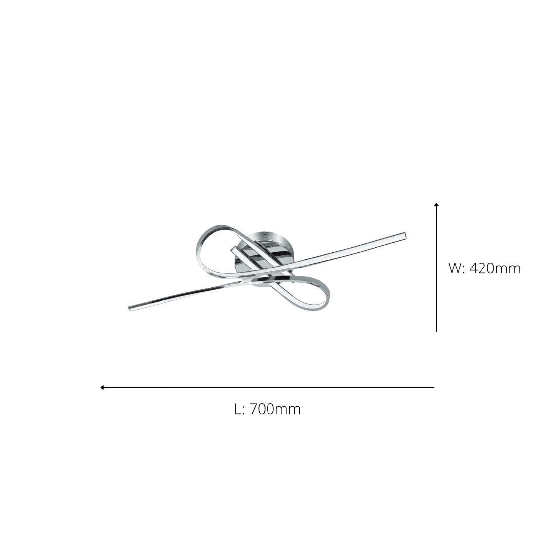 Selvina LED Flush Ceiling Light Polished Chrome