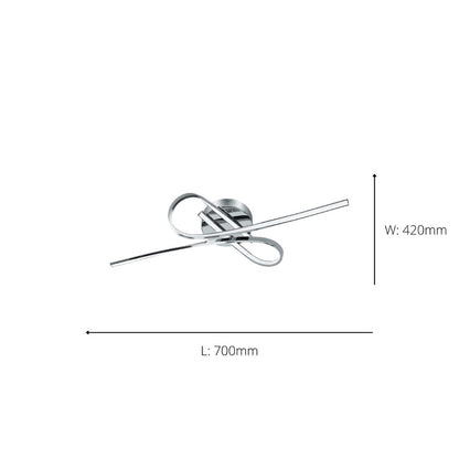 Selvina LED Flush Ceiling Light Polished Chrome