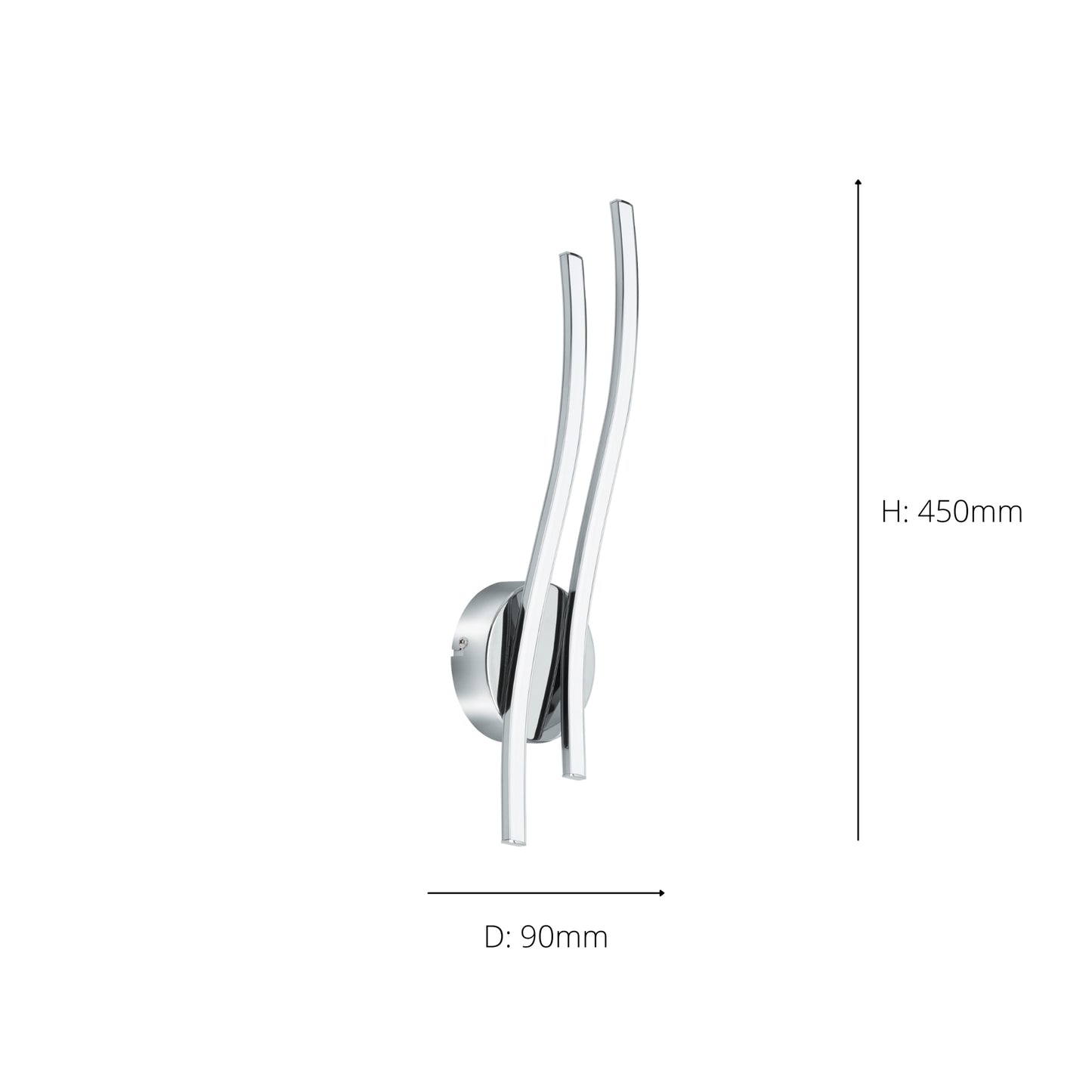 Valmora 2-Light Silver LED Wall Light