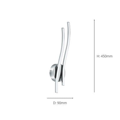 Valmora 2-Light Silver LED Wall Light