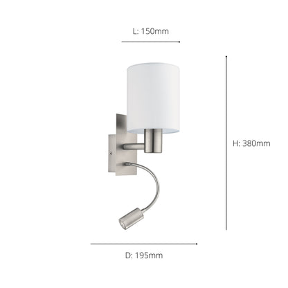 Pasteri White Wall Light with Spotlight