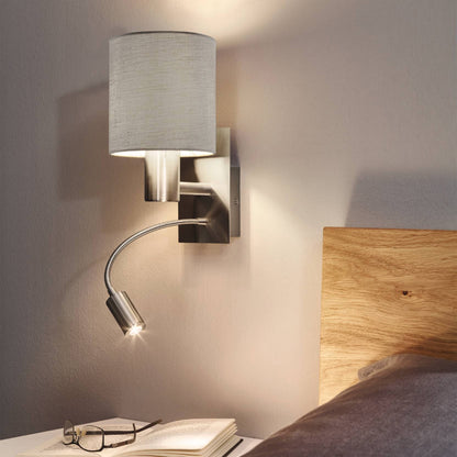Pasteri Taupe Wall Light with Spotlight