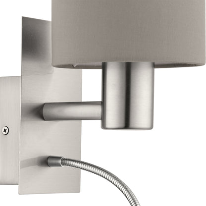 Pasteri Taupe Wall Light with Spotlight