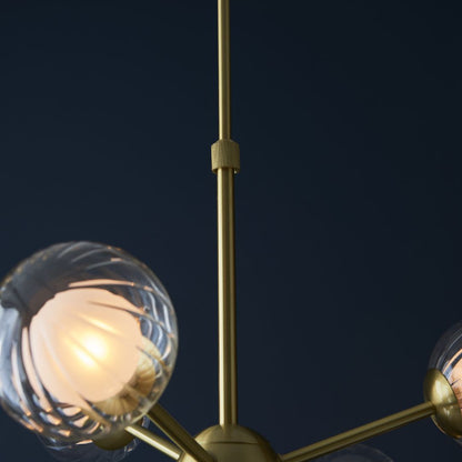 Udo 9 Light sating Brass Ceiling Pendant
