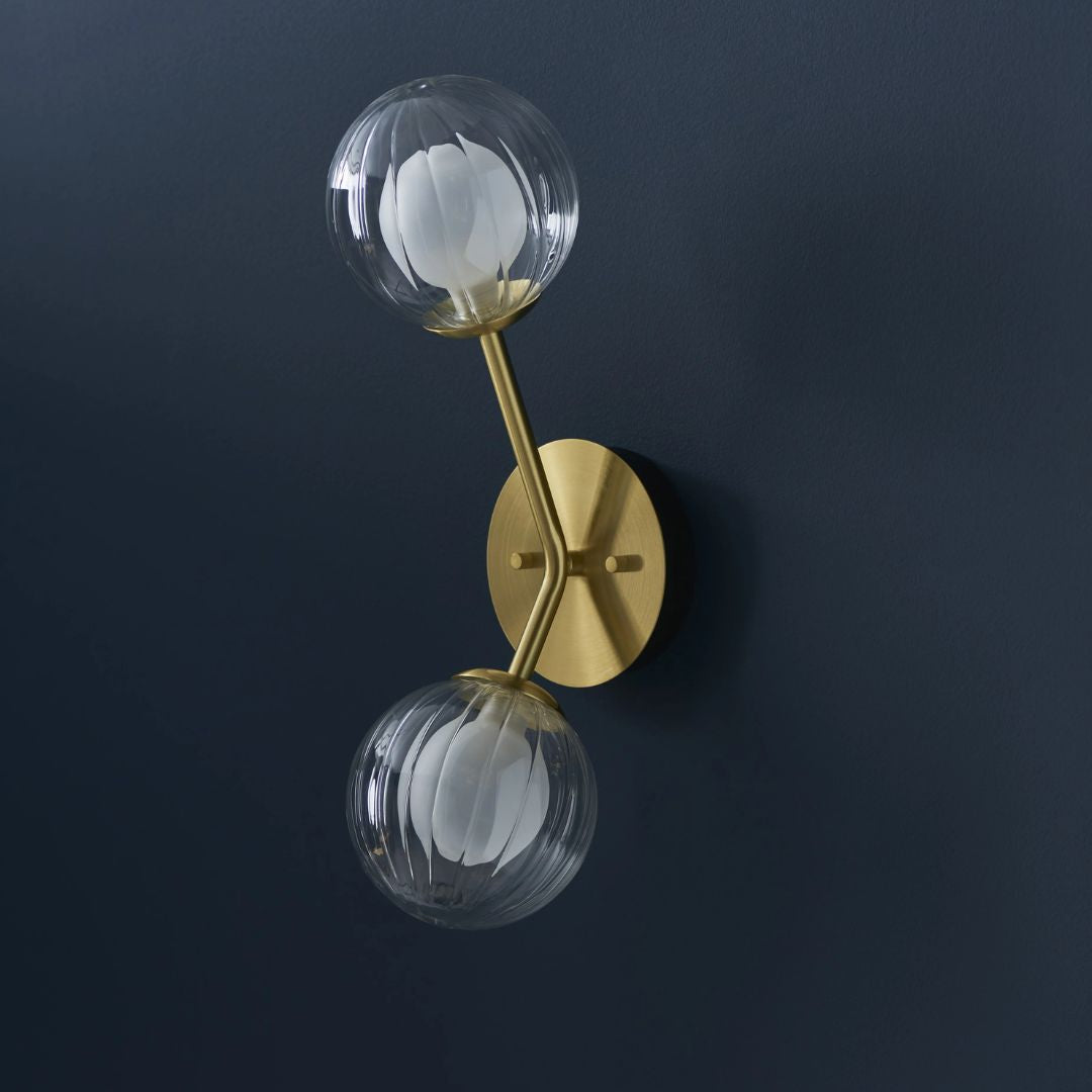 Udo 2 Light Satin Brass Wall Light