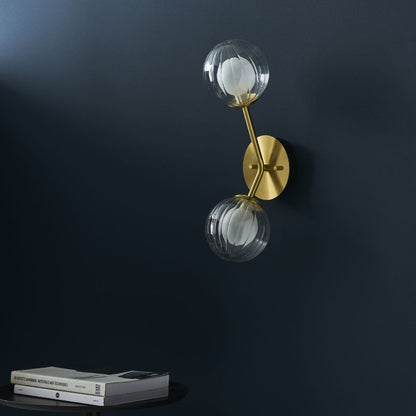 Udo 2 Light Satin Brass Wall Light