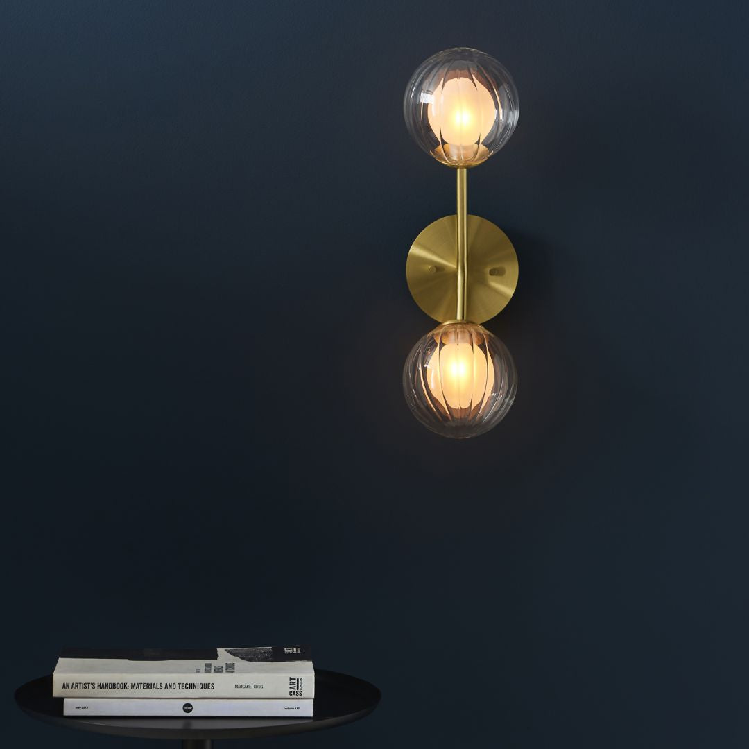 Udo 2 Light Satin Brass Wall Light