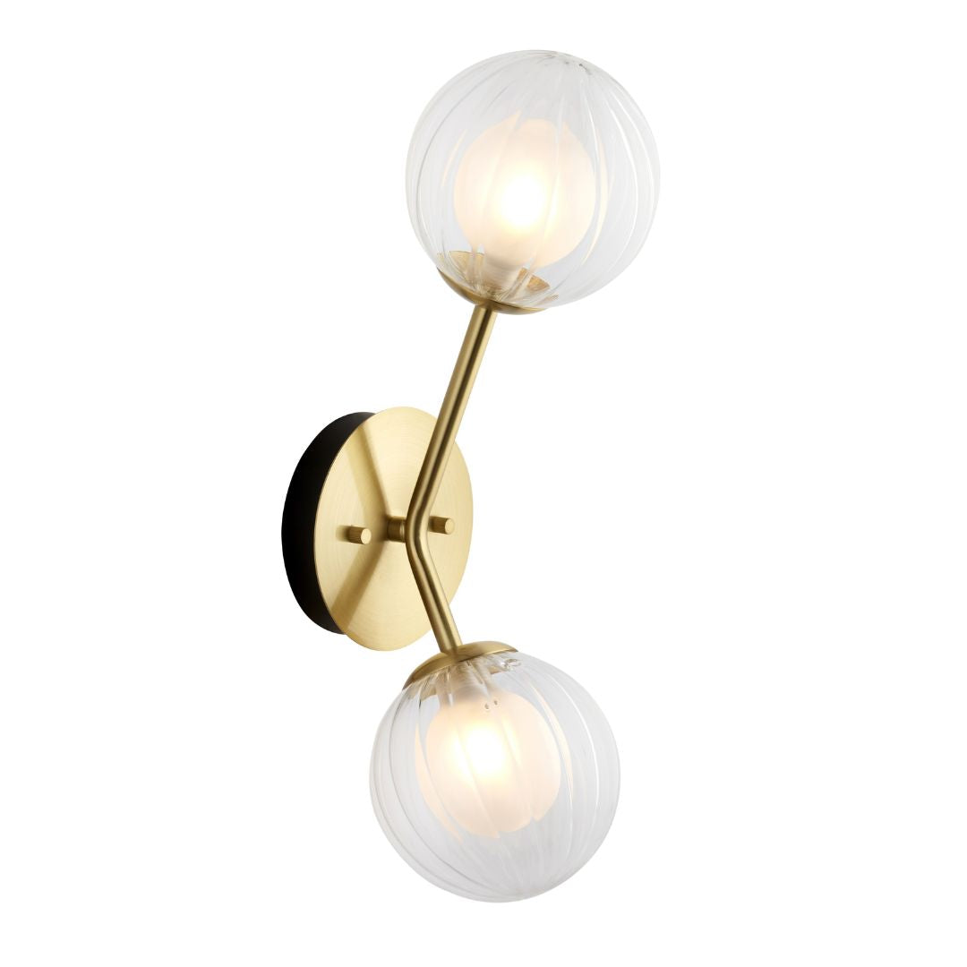 Udo 2 Light Satin Brass Wall Light