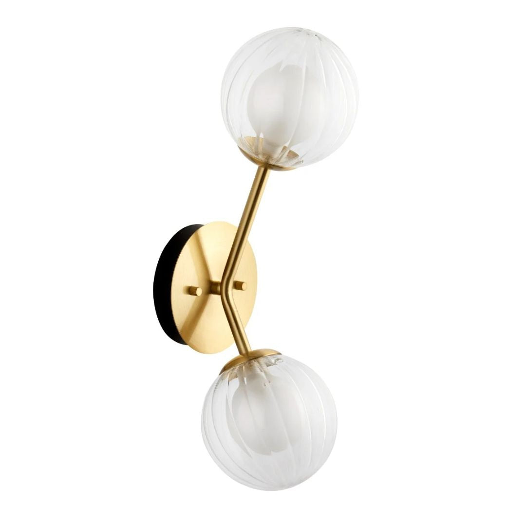 Udo 2 Light Satin Brass Wall Light