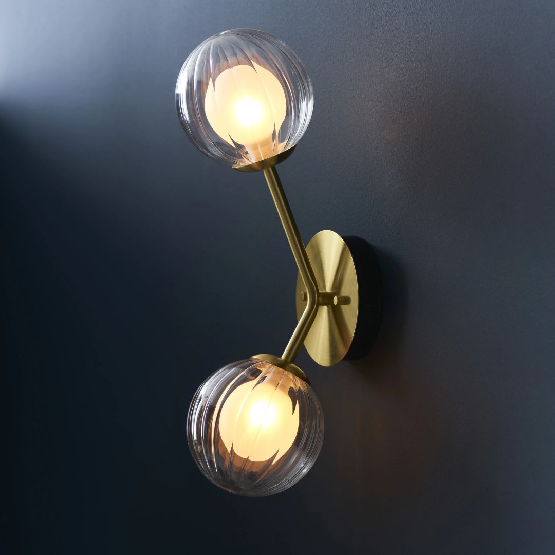 Udo 2 Light Satin Brass Wall Light