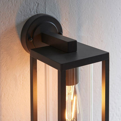 Hamden Black & Glass Outdoor Wall Light