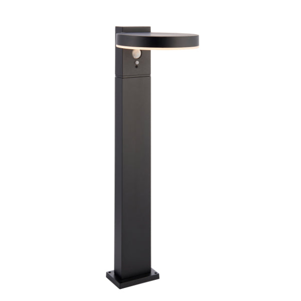 Ebro Outdoor IP44 PIR Black Solar-Powered Post